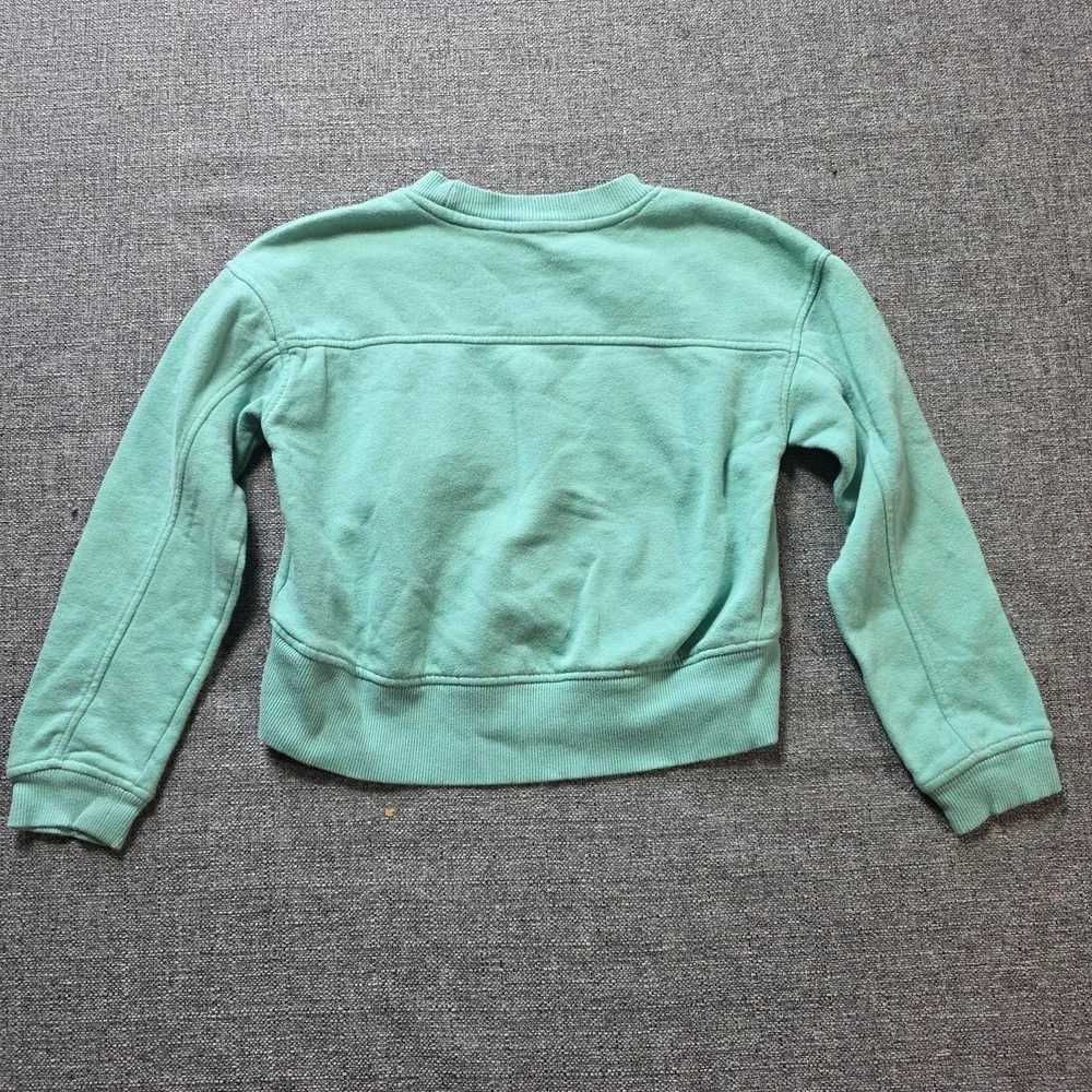 The North Face Teen Girls Mint Green Cropped Fleece Sweatshirt Size Small (7/8)